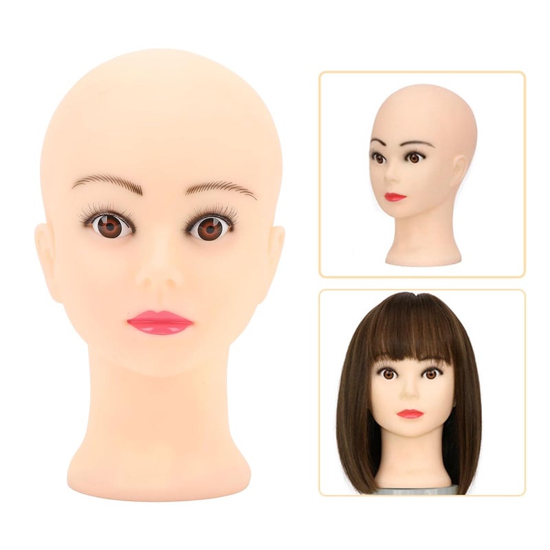 PVC Bald Mannequin Head for Wig Hat Display with Universal Bracket - Image 2